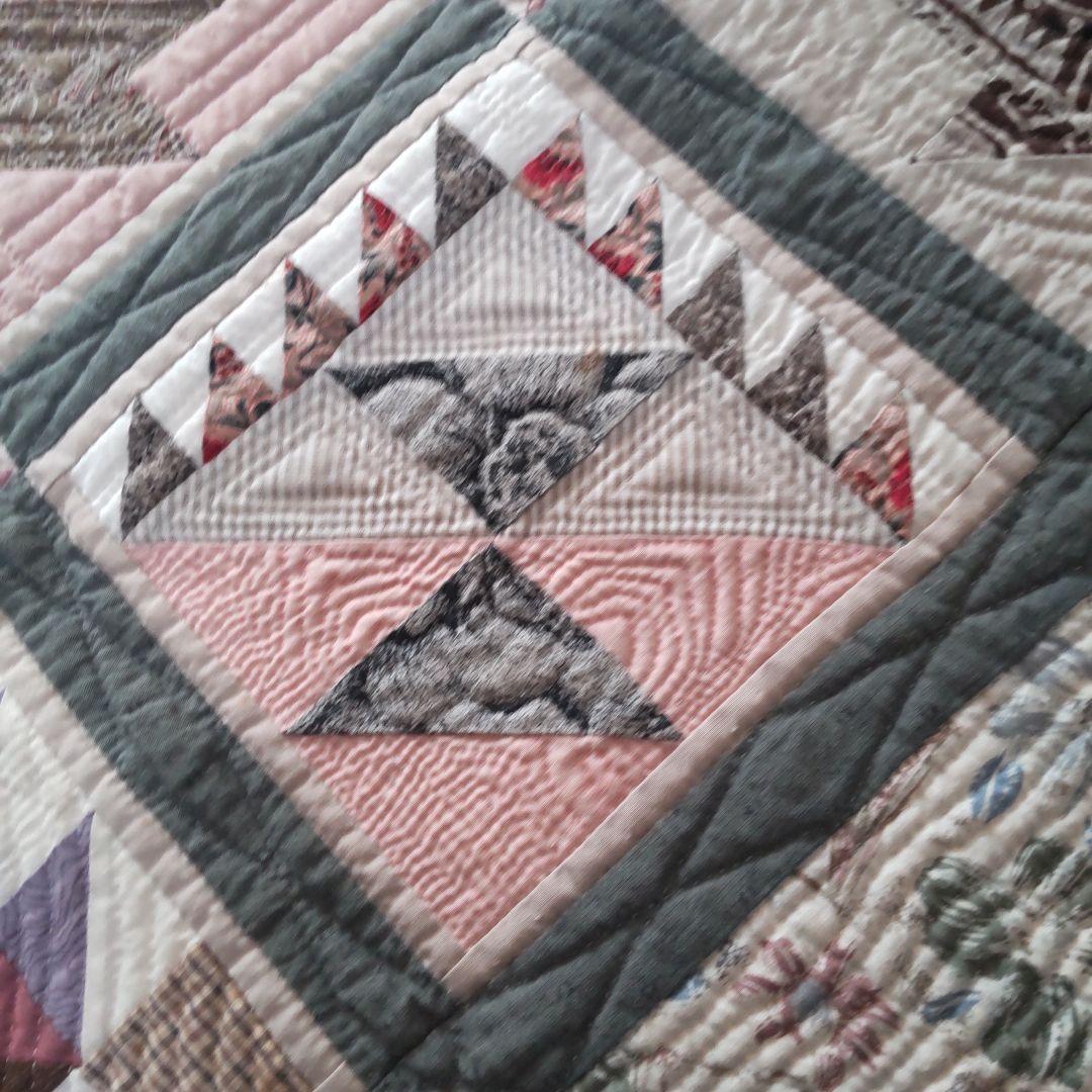 *49♦パッチワークキルト タペストリー★ハンドメイド★ヴィンテージ★レトロ