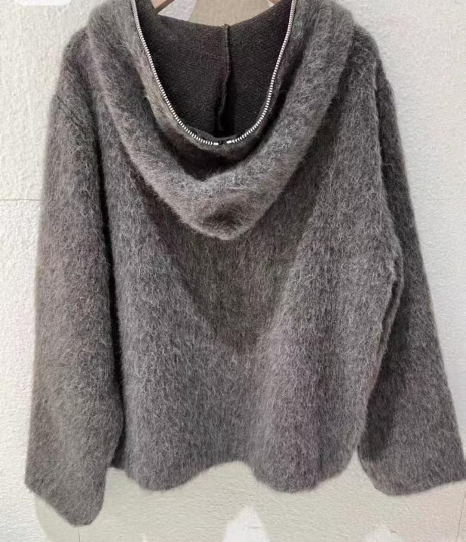 OUR LEGACY フード付きカーディガン グレー 48