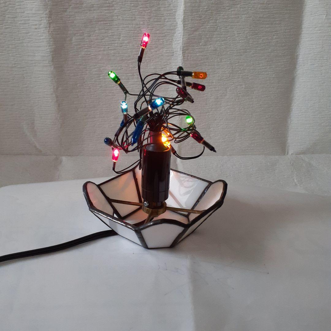 ステンドグラス　ホワイトクリスマスツリー　3段