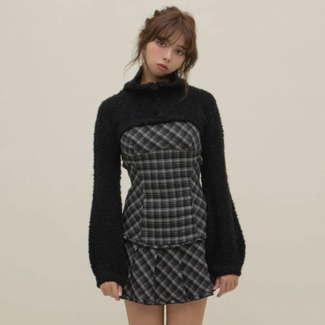 andmary Lulu check set mini dress ワンピース