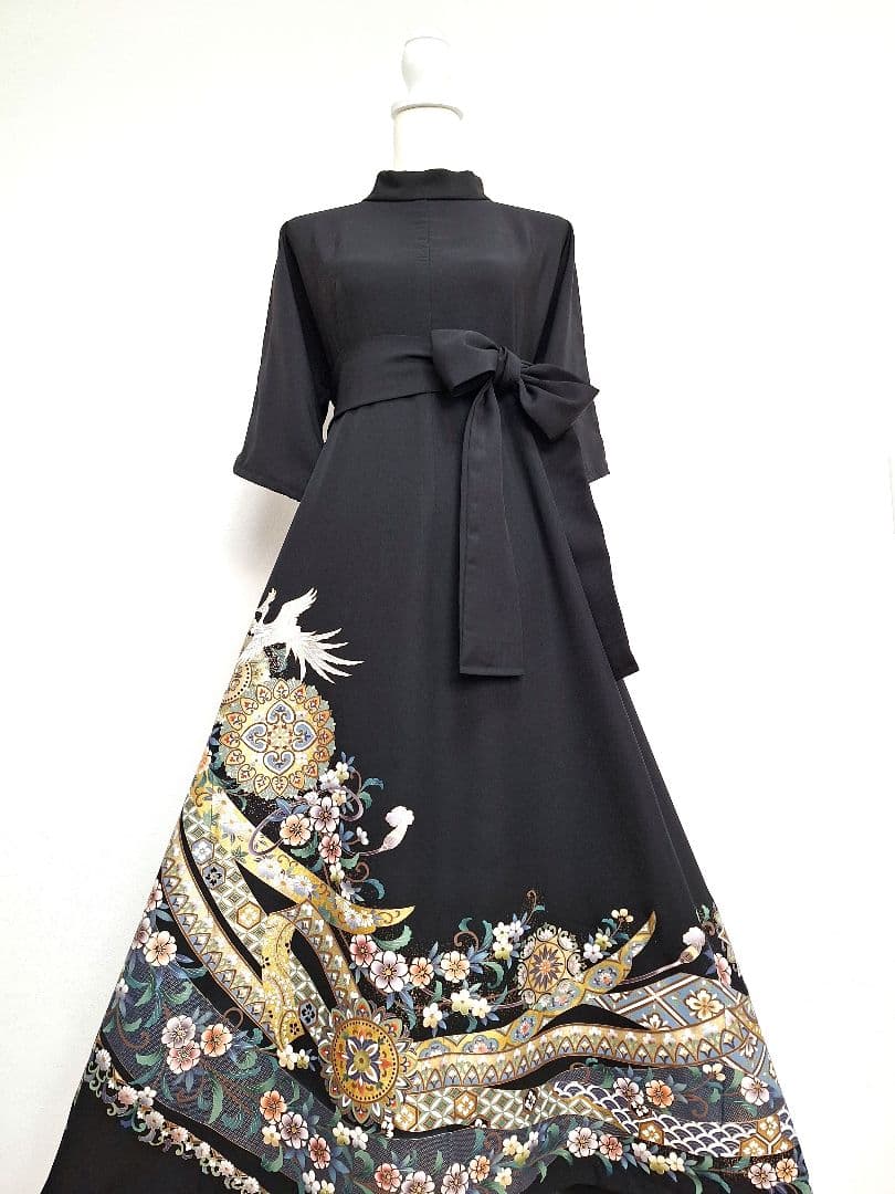 着物リメイクワンピース3697