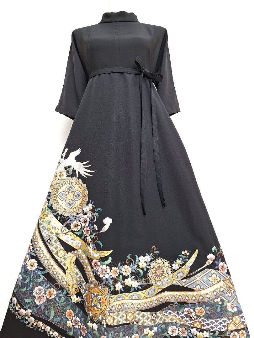 着物リメイクワンピース3697