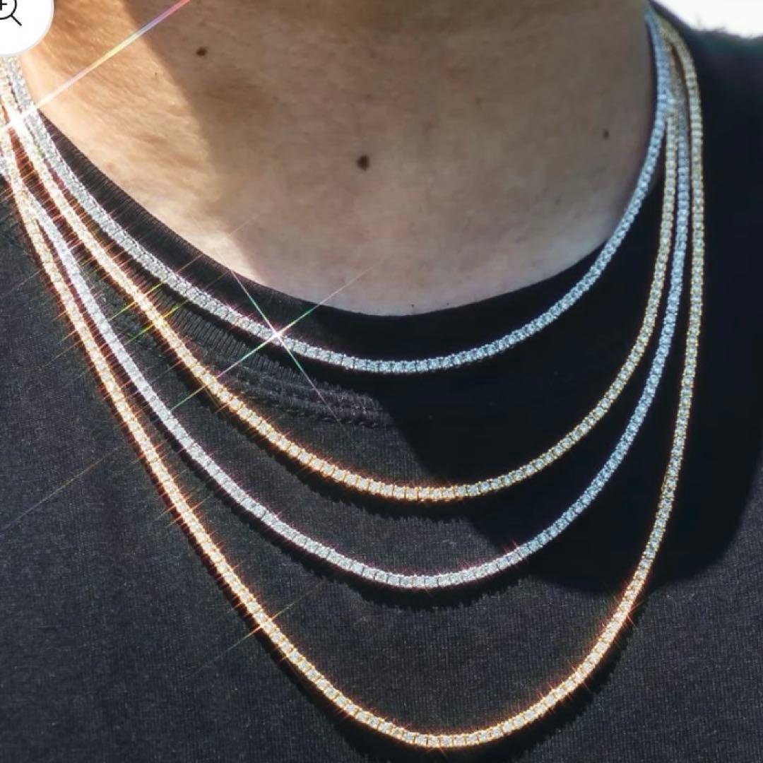 Glitter シルバー ネックレス 41cm