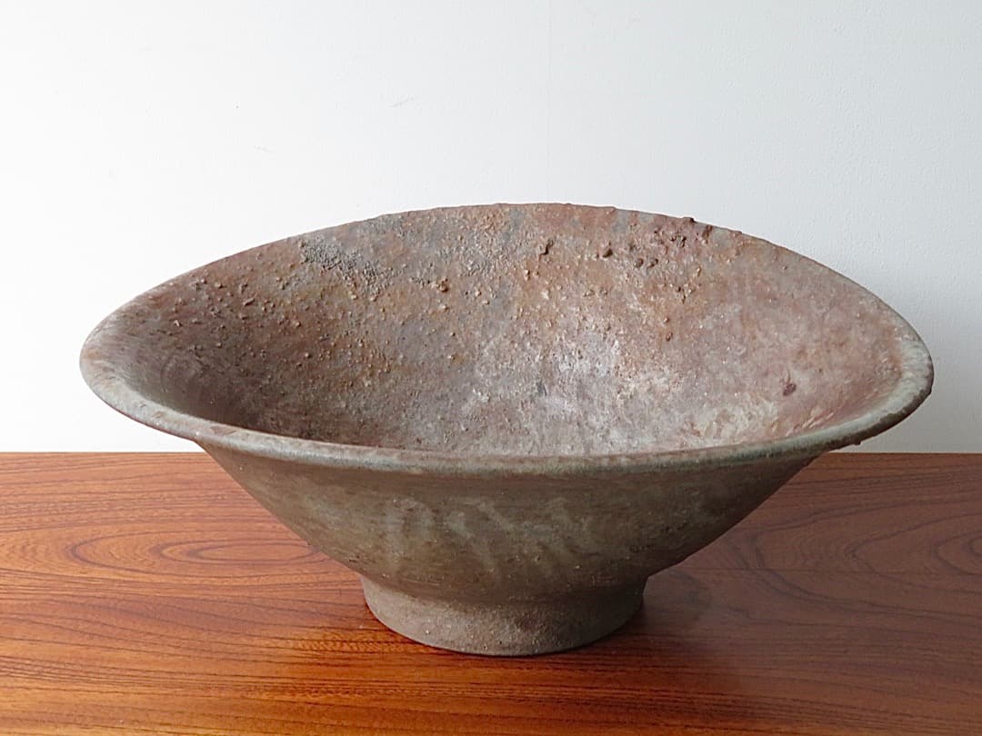 【値下】青娥窯　松元洋一作①　『自然釉大鉢』　穴窯焼成