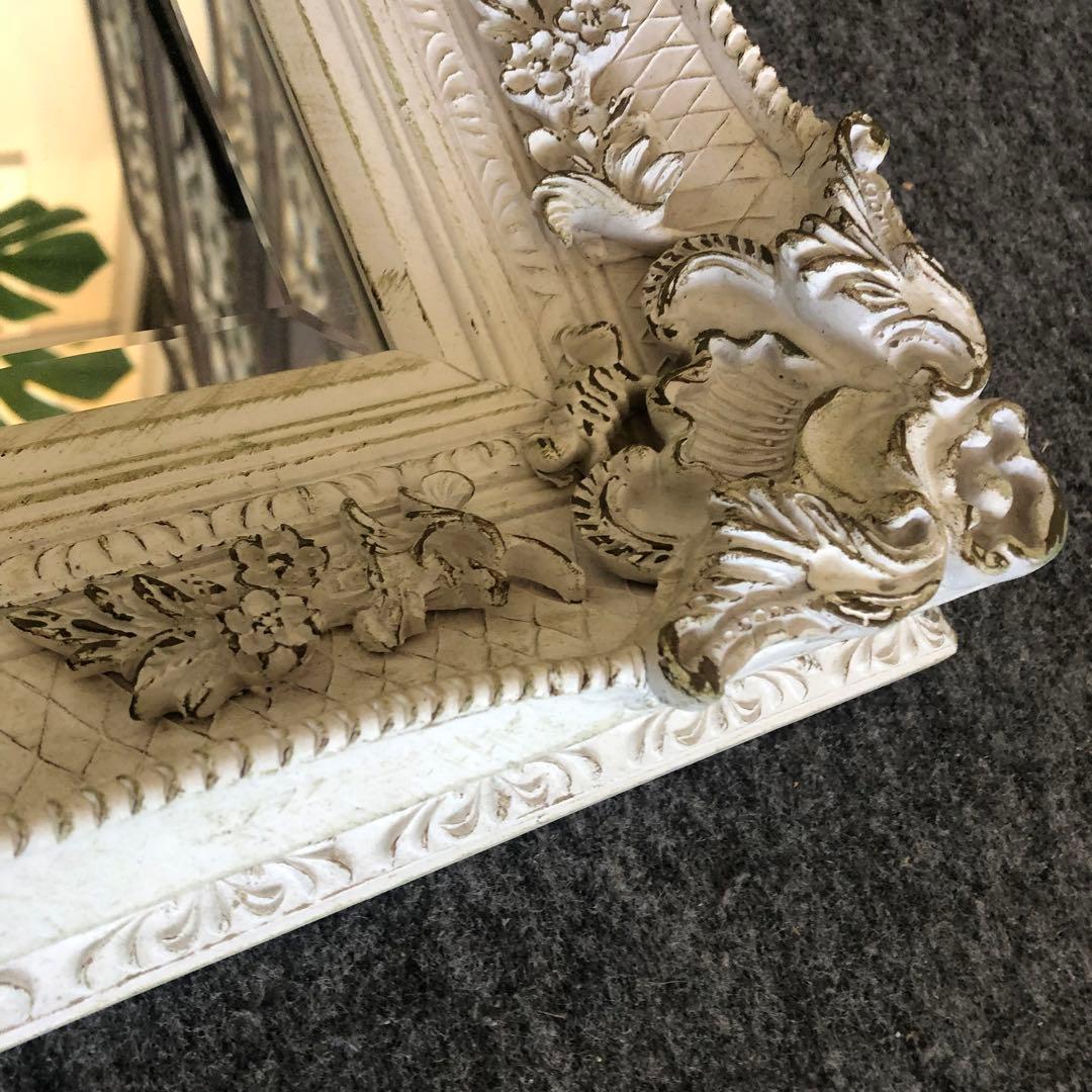 シャビーシック　壁掛けインテリア　ロココ調　壁掛けミラー　ヨーロピアン風　姫系