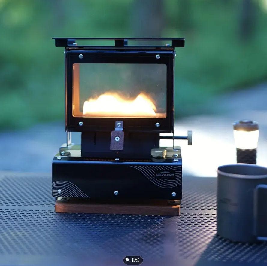 0210 新発売 軽量チタン調 アイロンストーブ 炎鑑賞 キャンプ 灯油 小型