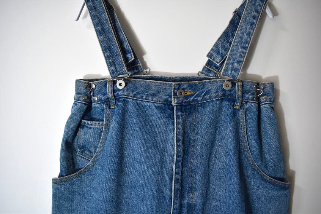 24SS超美品！完売DouDouデニムサロペット股上深め人気ブルーオールインワン