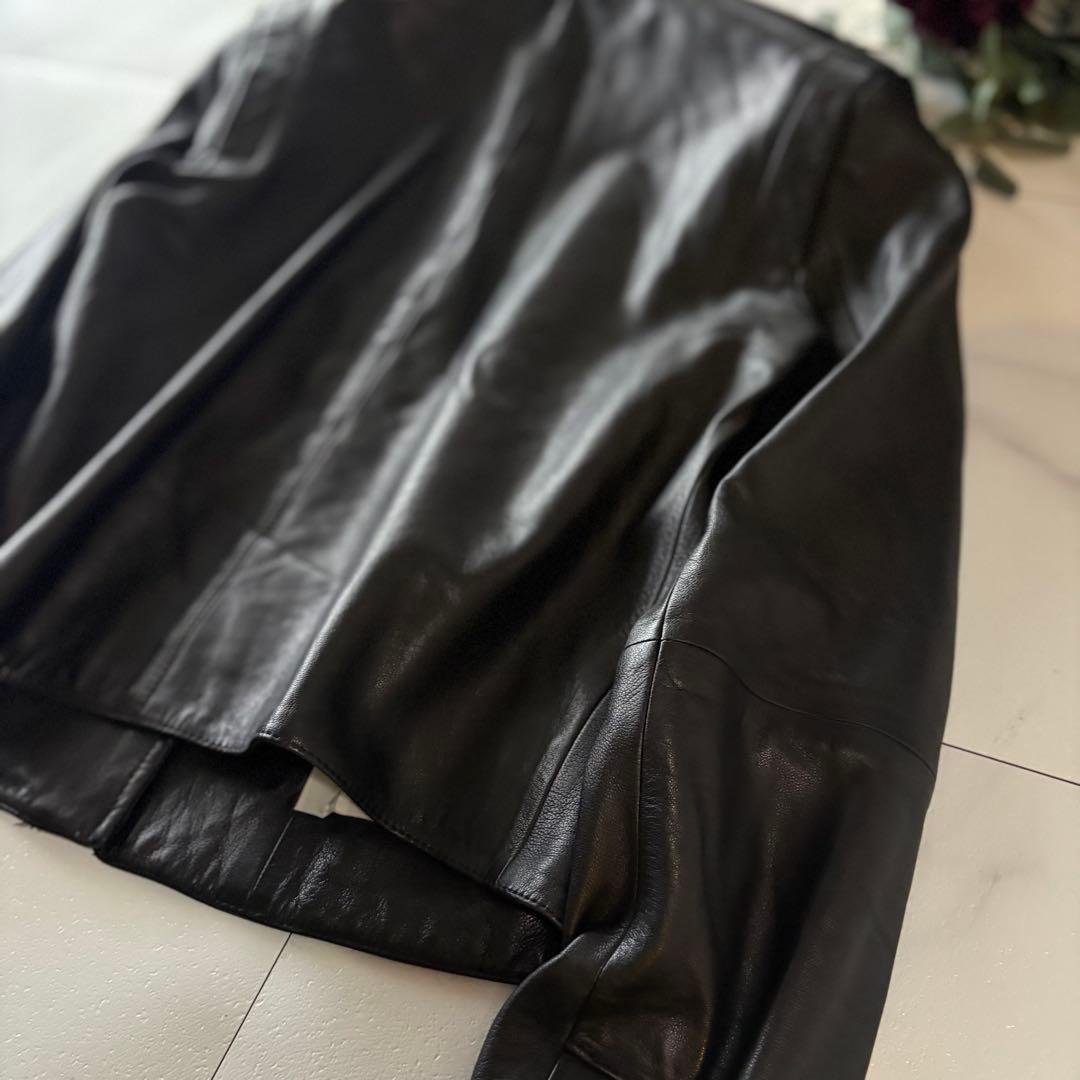 美品　セオリー　ラムレザー　シングルライダース　ブラック　S