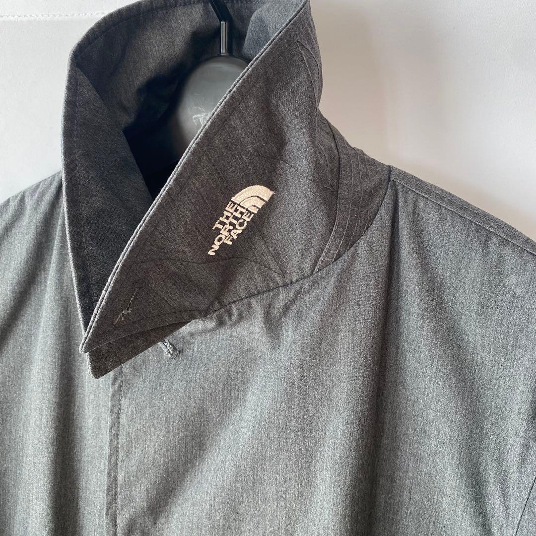 THE NORTH FACEビームス別注Mステンカラーコートパープルレーベル灰色