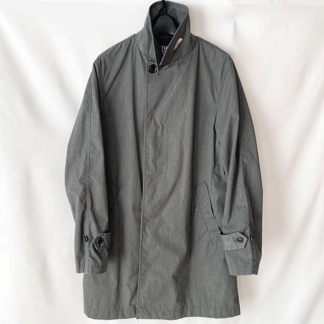 THE NORTH FACEビームス別注Mステンカラーコートパープルレーベル灰色