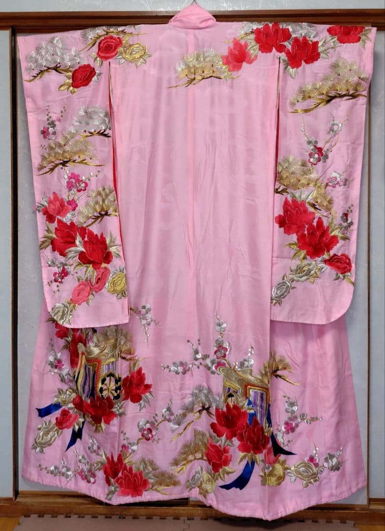 RK321色打掛未使用品綺麗着丈172センチ裄丈64センチ正絹裾綿入り