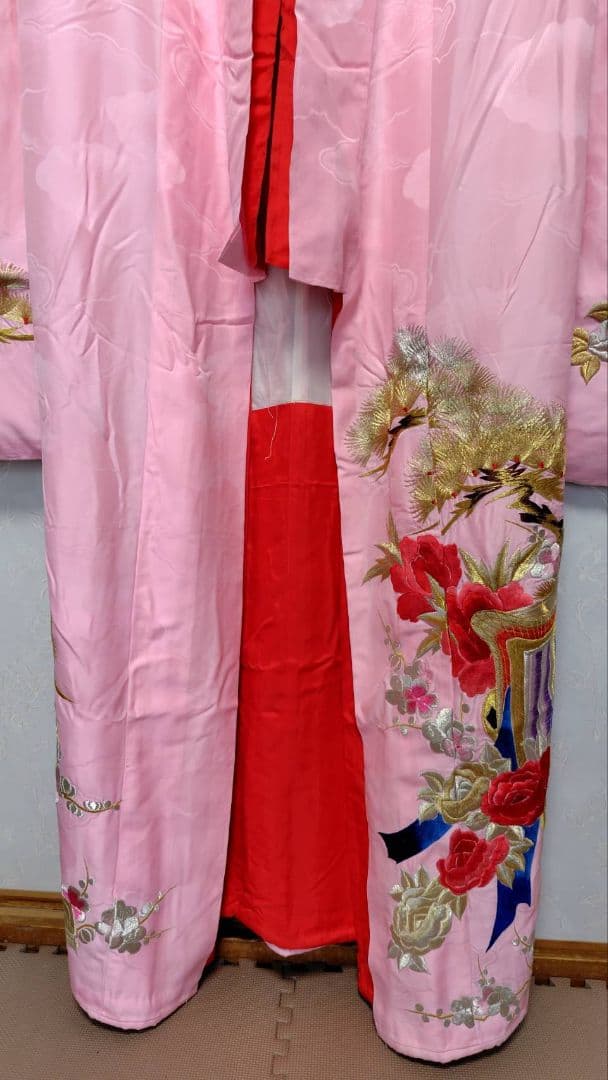 RK321色打掛未使用品綺麗着丈172センチ裄丈64センチ正絹裾綿入り