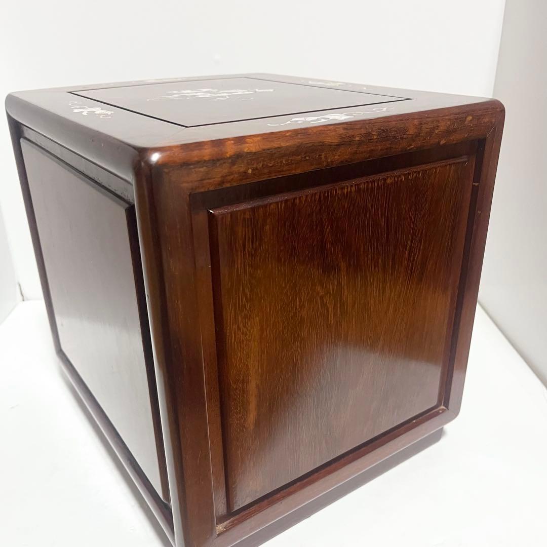 花梨 螺鈿家具 唐木 螺鈿細工 小引出し 3段 李朝 小型チェストアンティーク