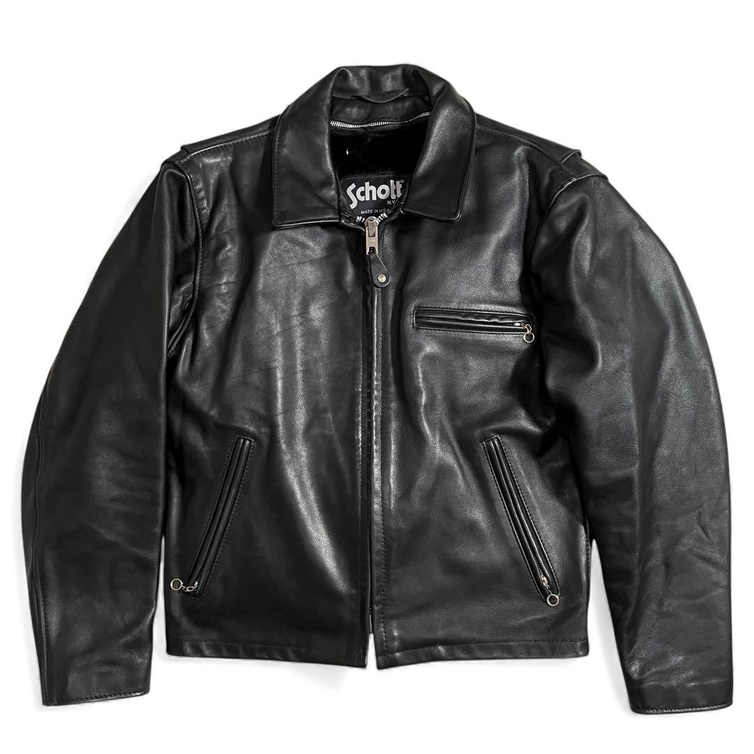 日本別注 ショット ライダースジャケット レザージャケット 襟付き 642