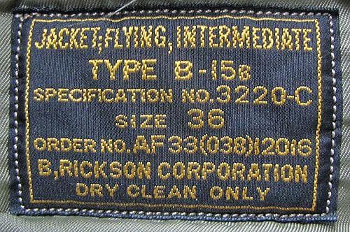 リ*ル様 バズリクソンズ　フライトジャケット　B-15B 襟ボア　36