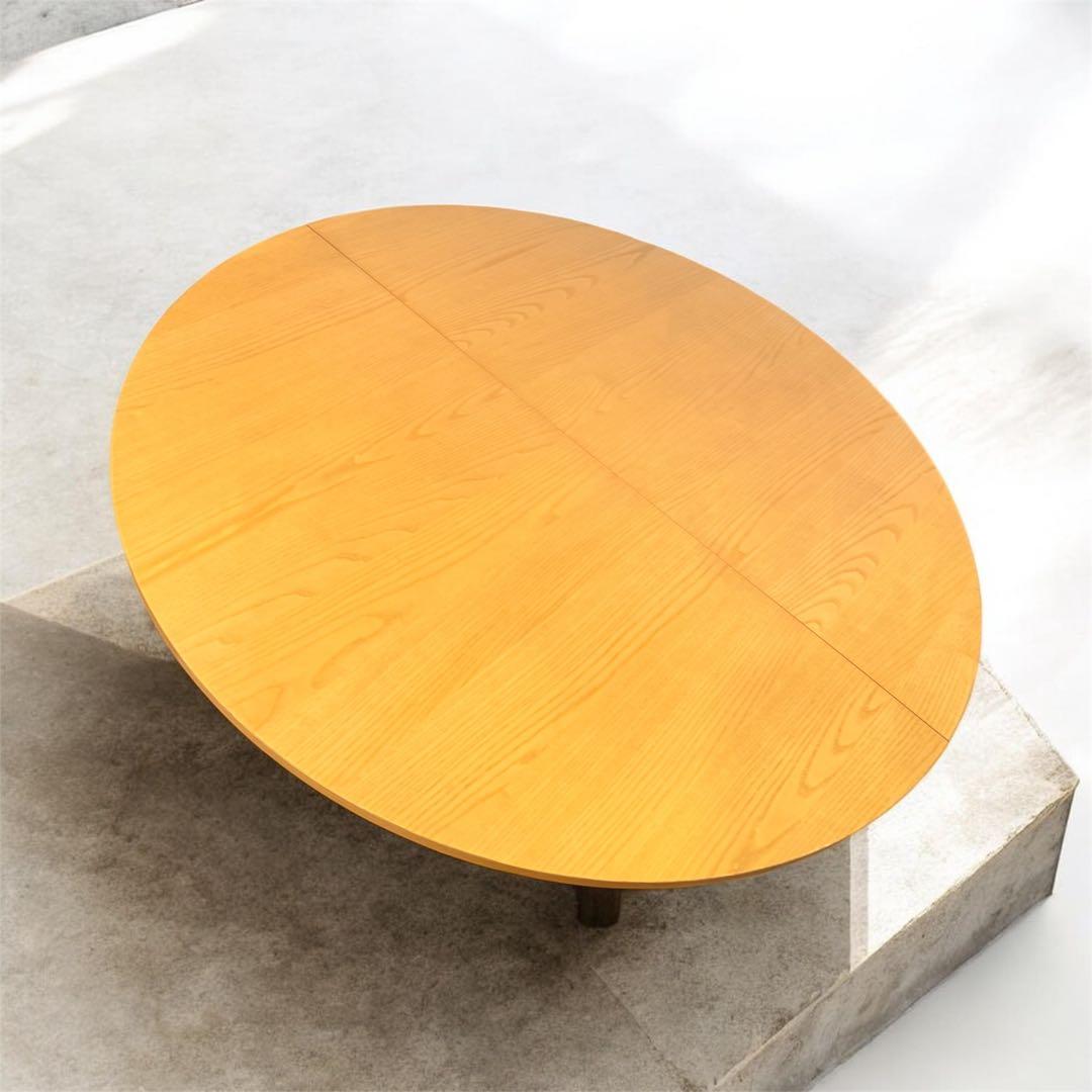 伸長式ラウンドテーブル 円形 ダイニングテーブル 拡張 木製 ジャパンディ 丸型