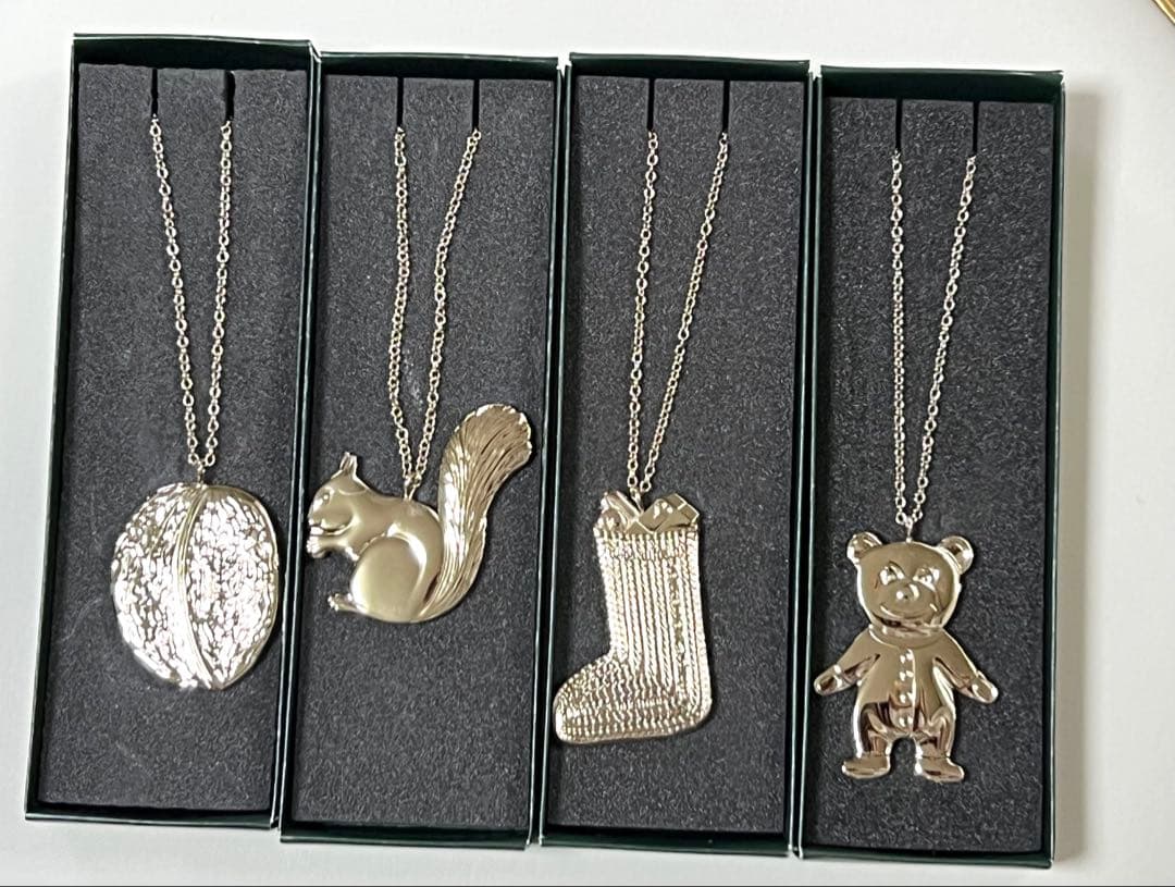 ジョージジェンセン クリスマスオーナメント　4個セット　　シルバー