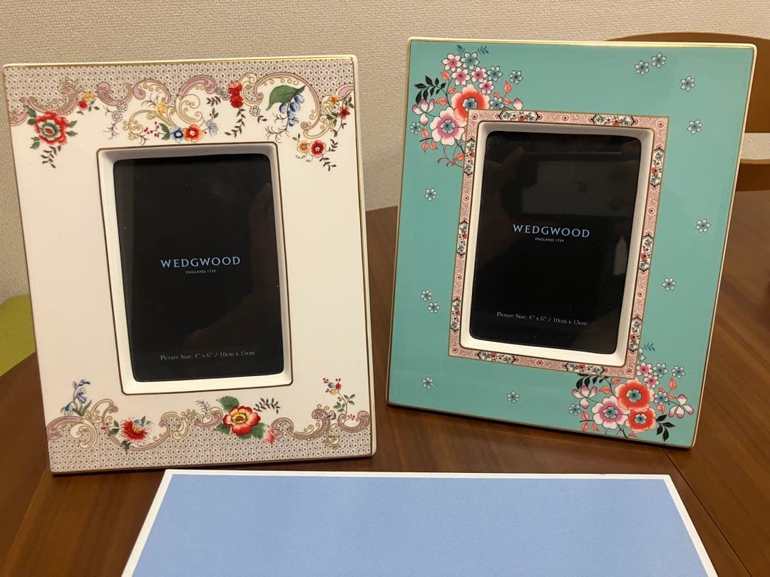  花柄フォトフレーム 陶器