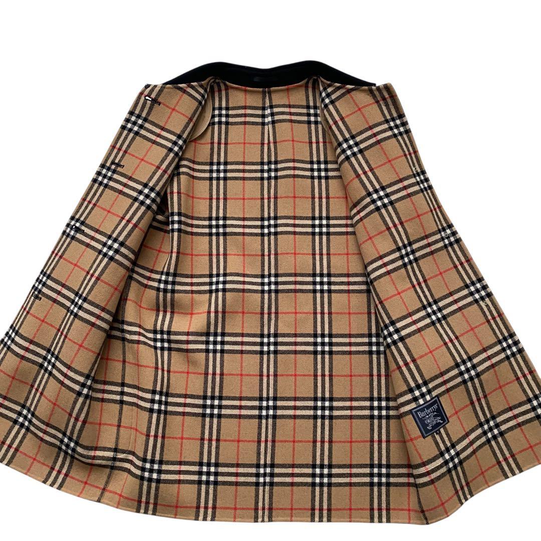 【美品】 バーバリーズ カシミヤ ダブルフェイス ノバチェック コート 黒