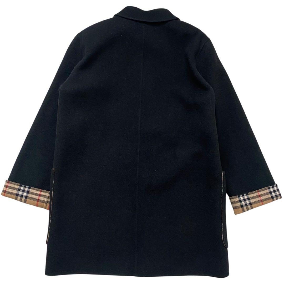 【美品】 バーバリーズ カシミヤ ダブルフェイス ノバチェック コート 黒