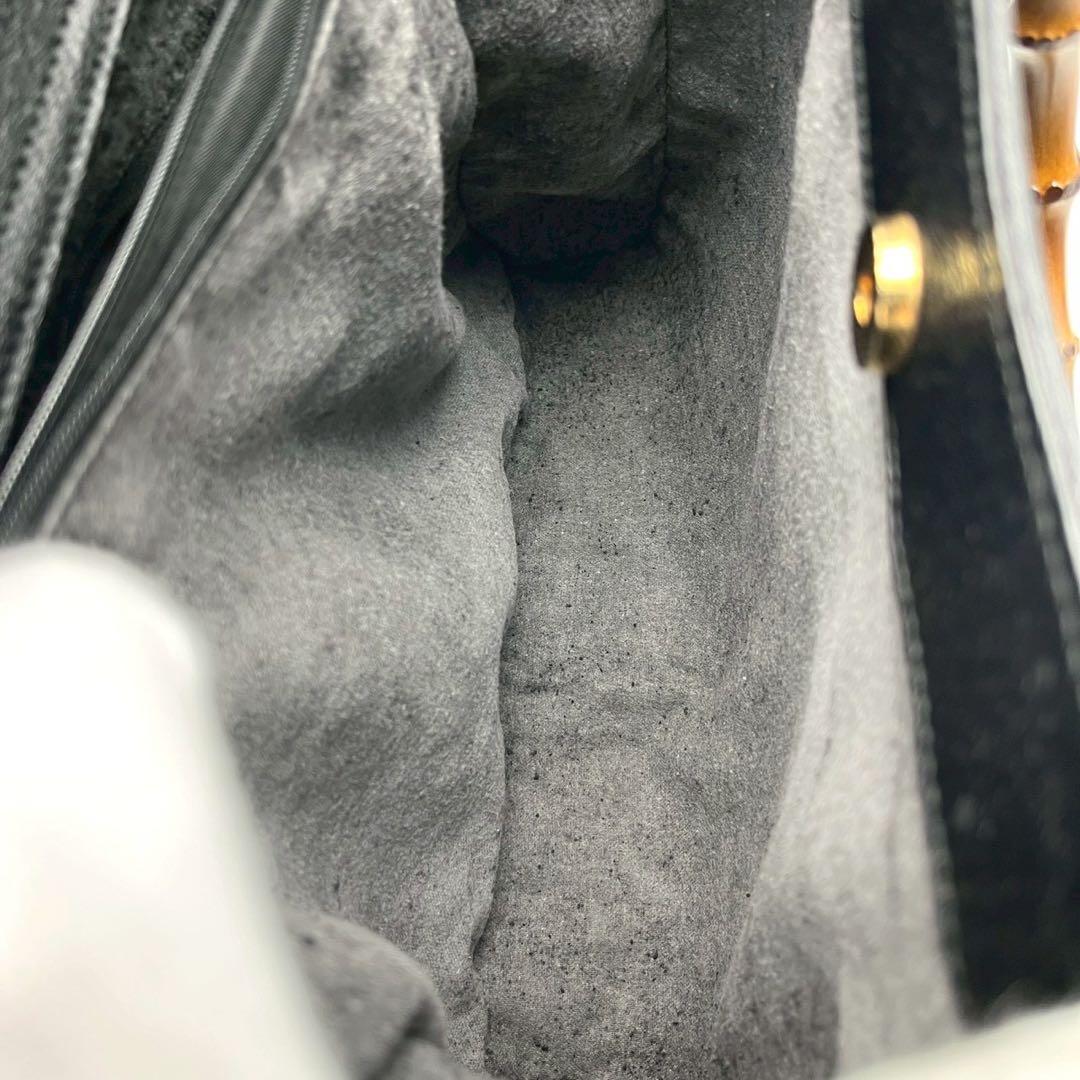 グッチ　ダイアナ ラージ トートバッグ　バンブー レザー ブラック