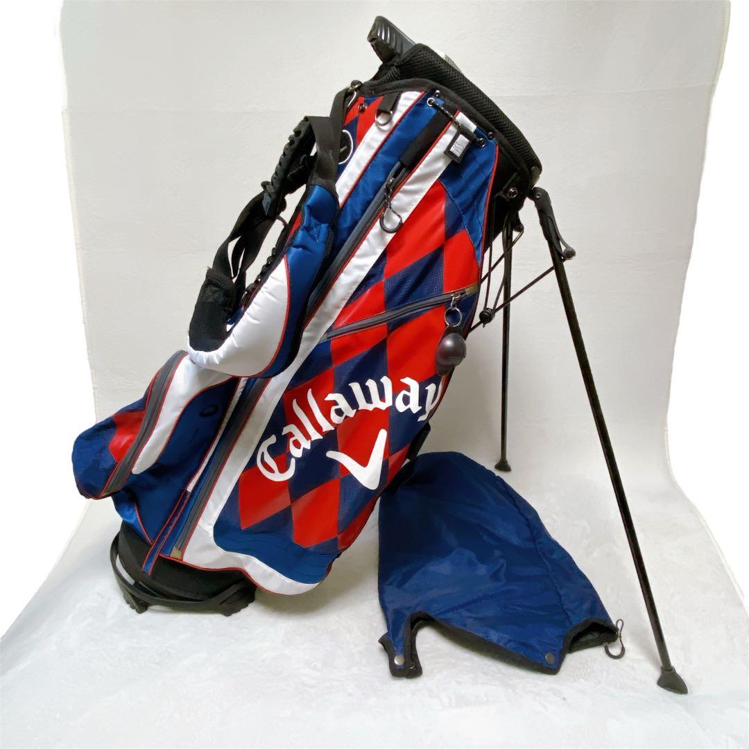 キャロウェイ　スタンド付キャディバッグ　ネイビー　レッド　白　9型　軽量　7分割