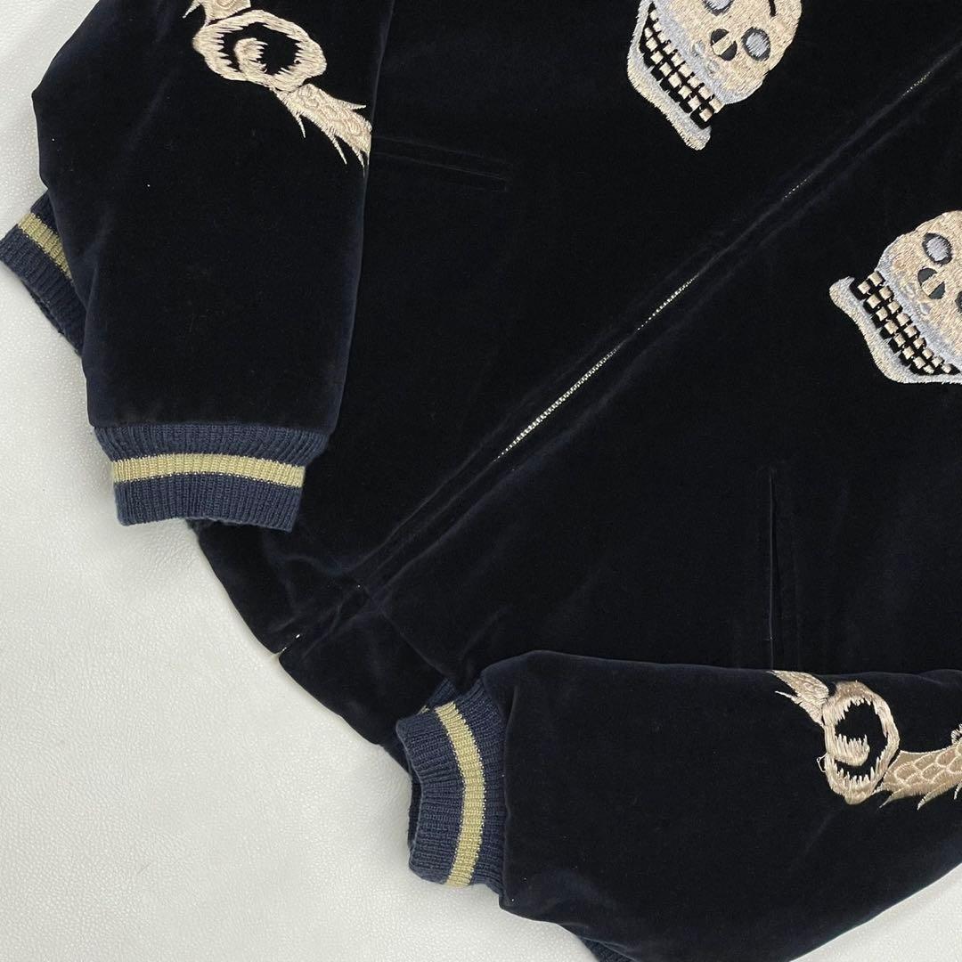 希少 東洋 赤虎×スカル 別珍 スカジャン リバーシブル TT11783