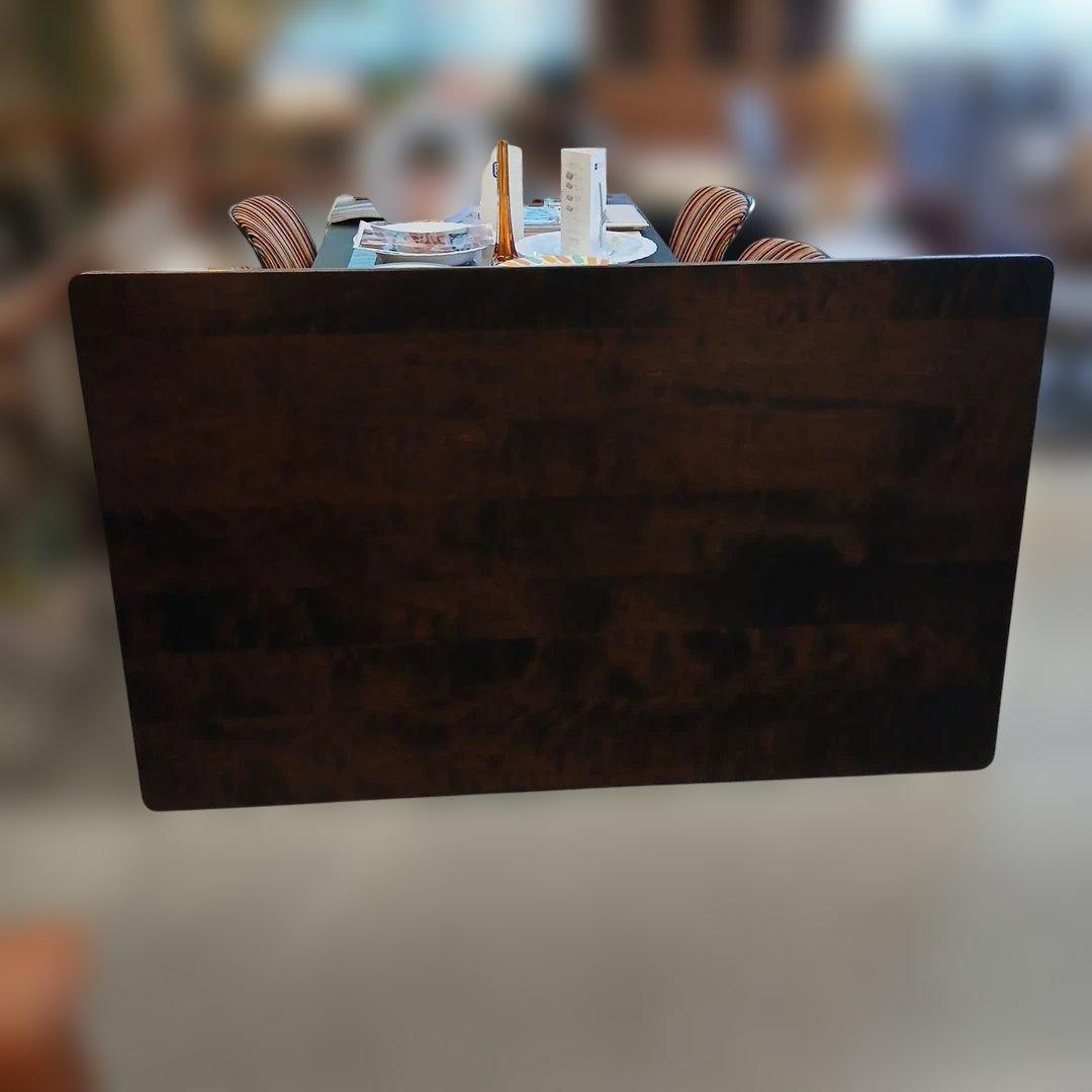 北海道民芸ダークブラウン クラレ 木製 長方形 テーブル天板 ムク板　樺材