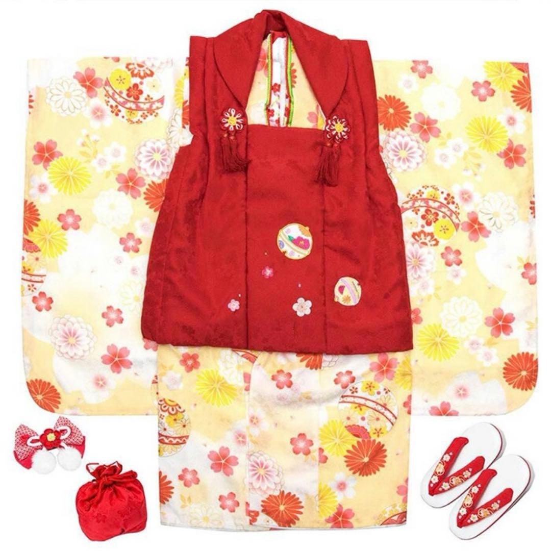 新品　女の子 七五三 3歳 被布 着物セット イエロー