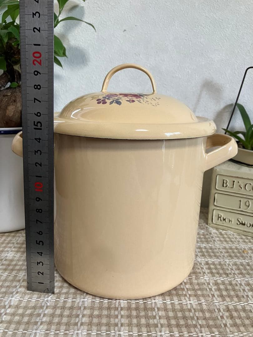 ⑤ imane イマン　日本製 ホーローストッカー キャニスター ローズ　薔薇