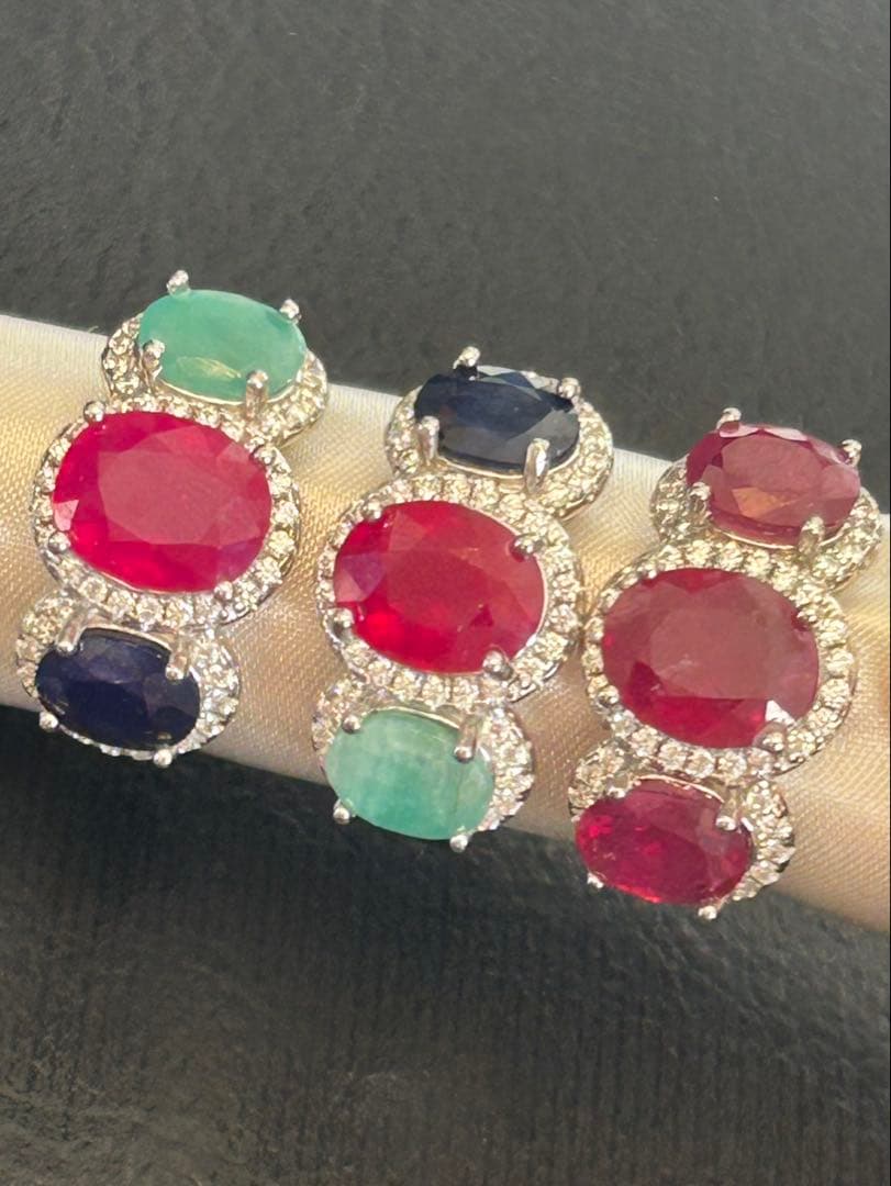 t*a様 天然石ルビーデザインネックレス＆サイズ限定18号デザインリング19号￼