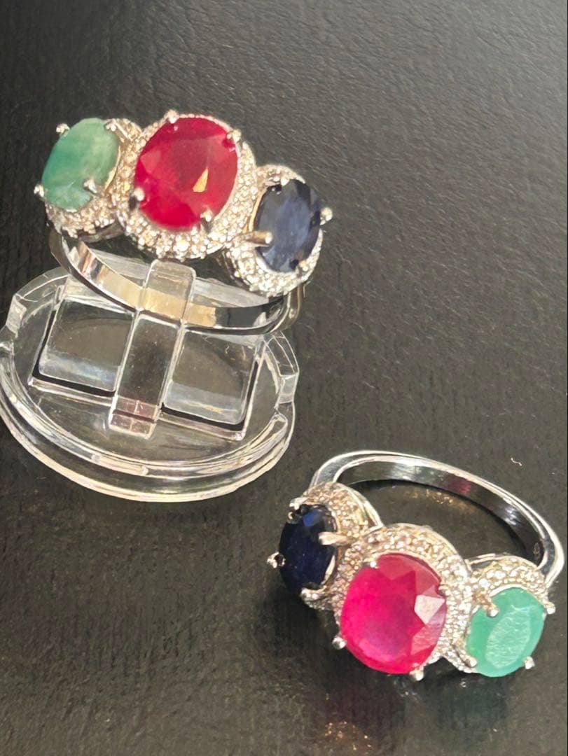 t*a様 天然石ルビーデザインネックレス＆サイズ限定18号デザインリング19号￼