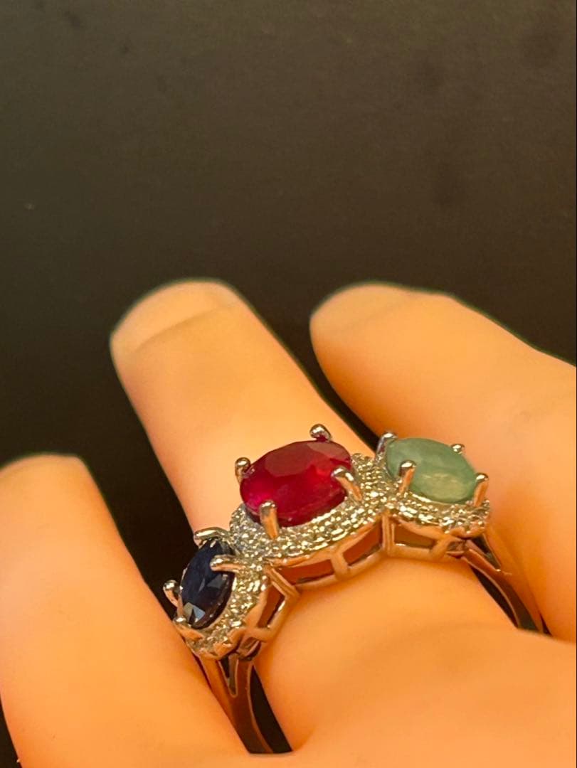 t*a様 天然石ルビーデザインネックレス＆サイズ限定18号デザインリング19号￼