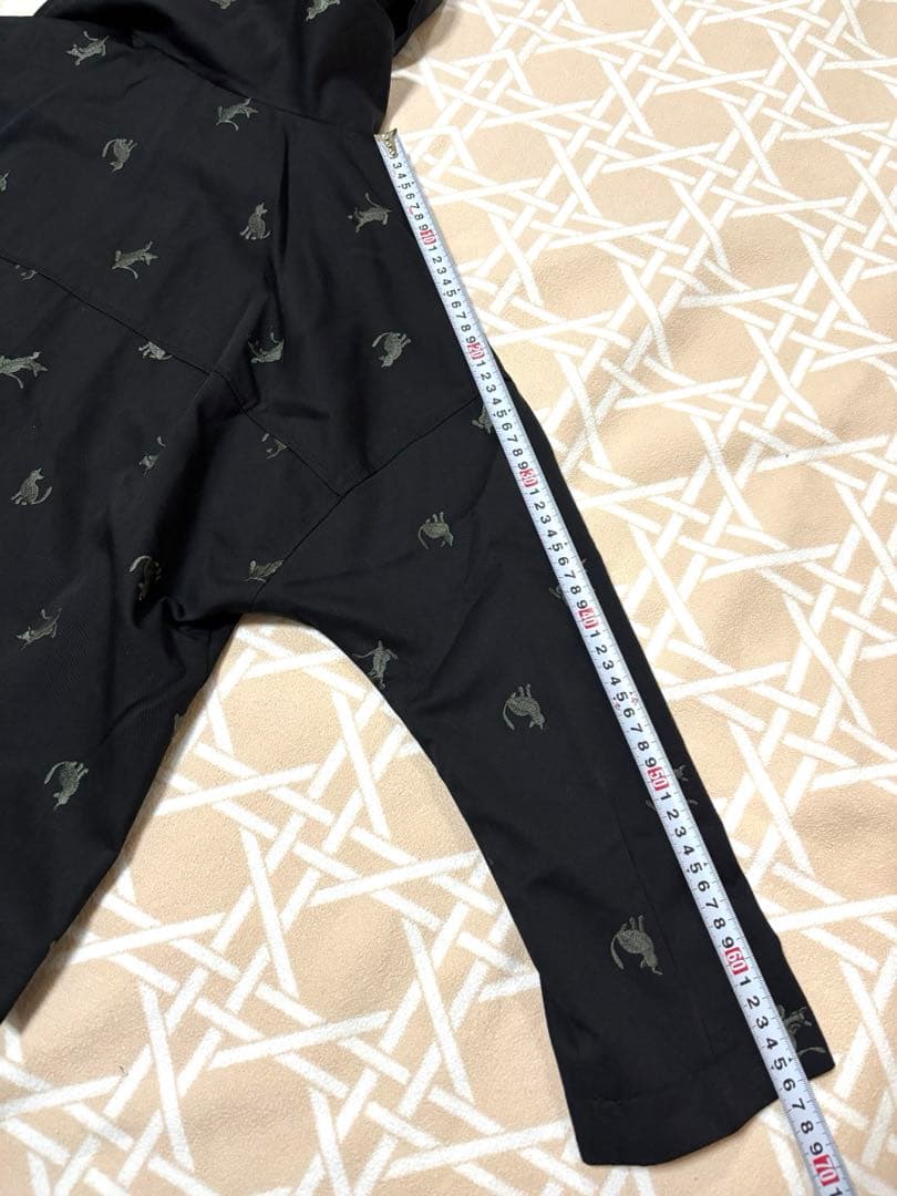 新品-ふりふ　猫刺繍柄 取り外し可能フード付きジャケット　ブラック