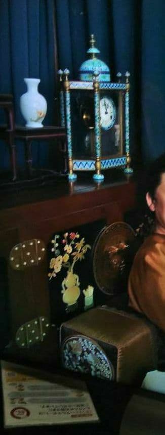 ※中国古美術/アンティーク琺瑯振り子置き時計/