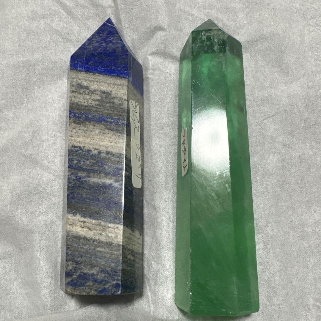 フローライト　ラピスラズリ　六角柱