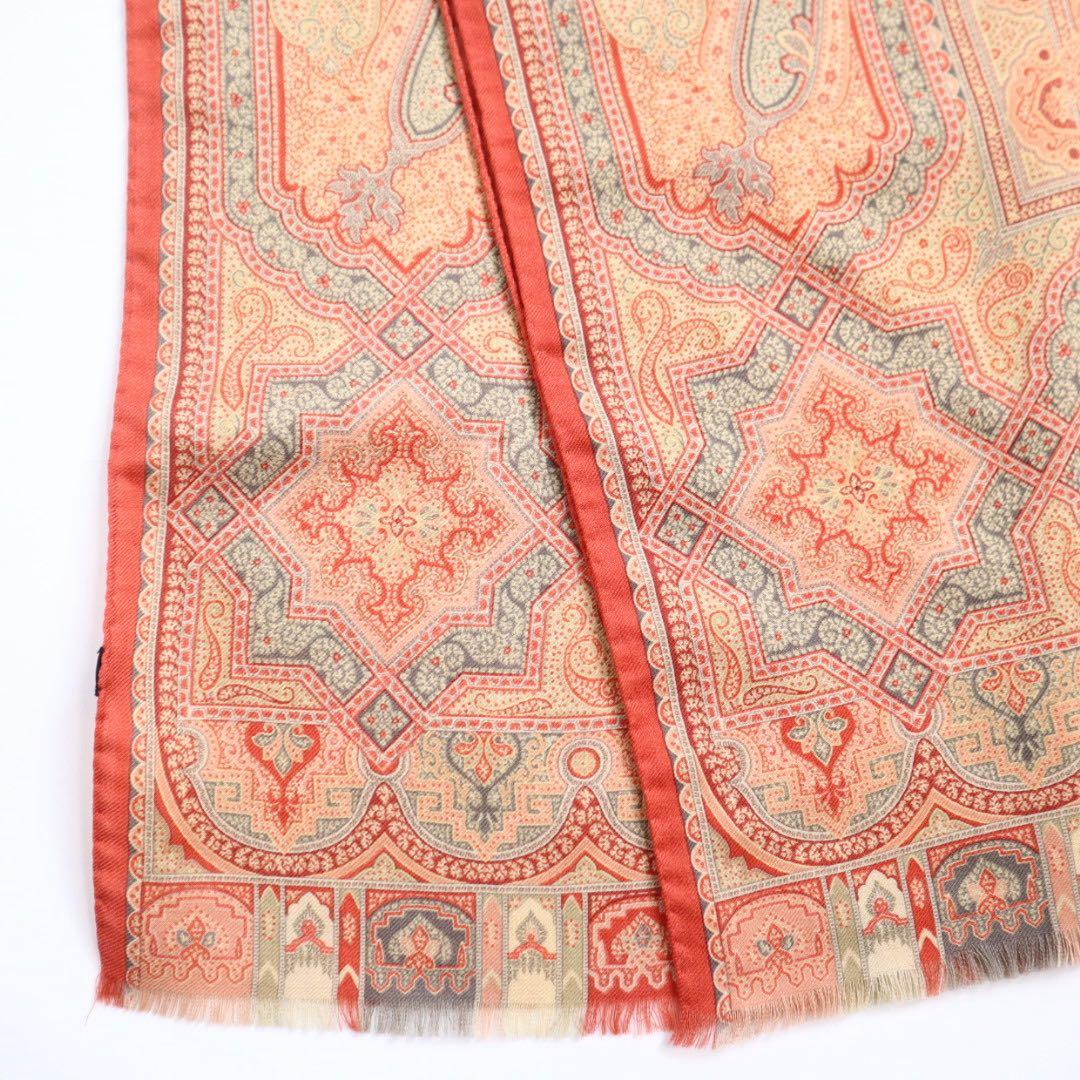 Vintage ETRO エトロ ペイズリー柄 ストール スカーフ ウールシルク