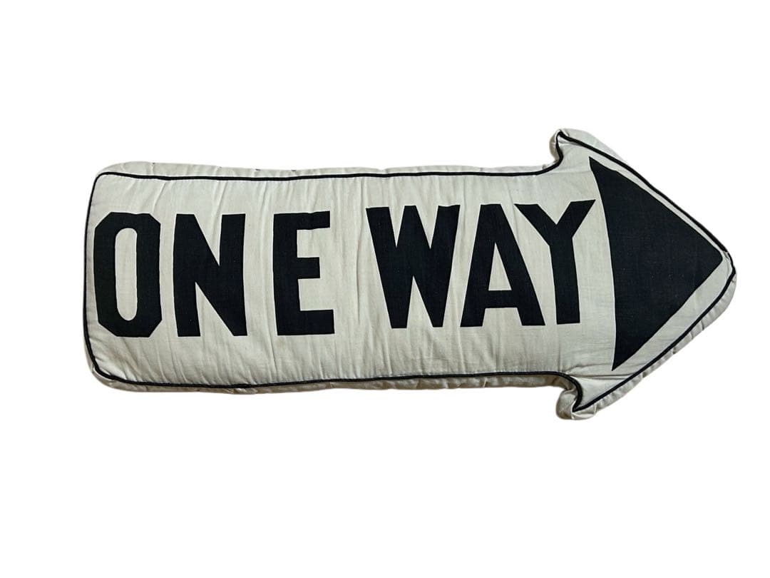 50s ビンテージ ロードサイン ONEWAY クッション アンティーク 雑貨