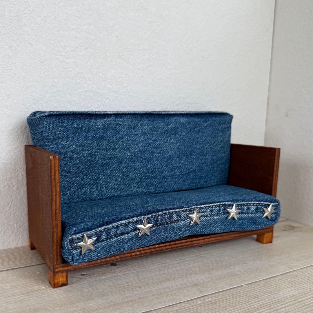 ミーロン♡ミニチュアソファー♡デニム ドールハウス