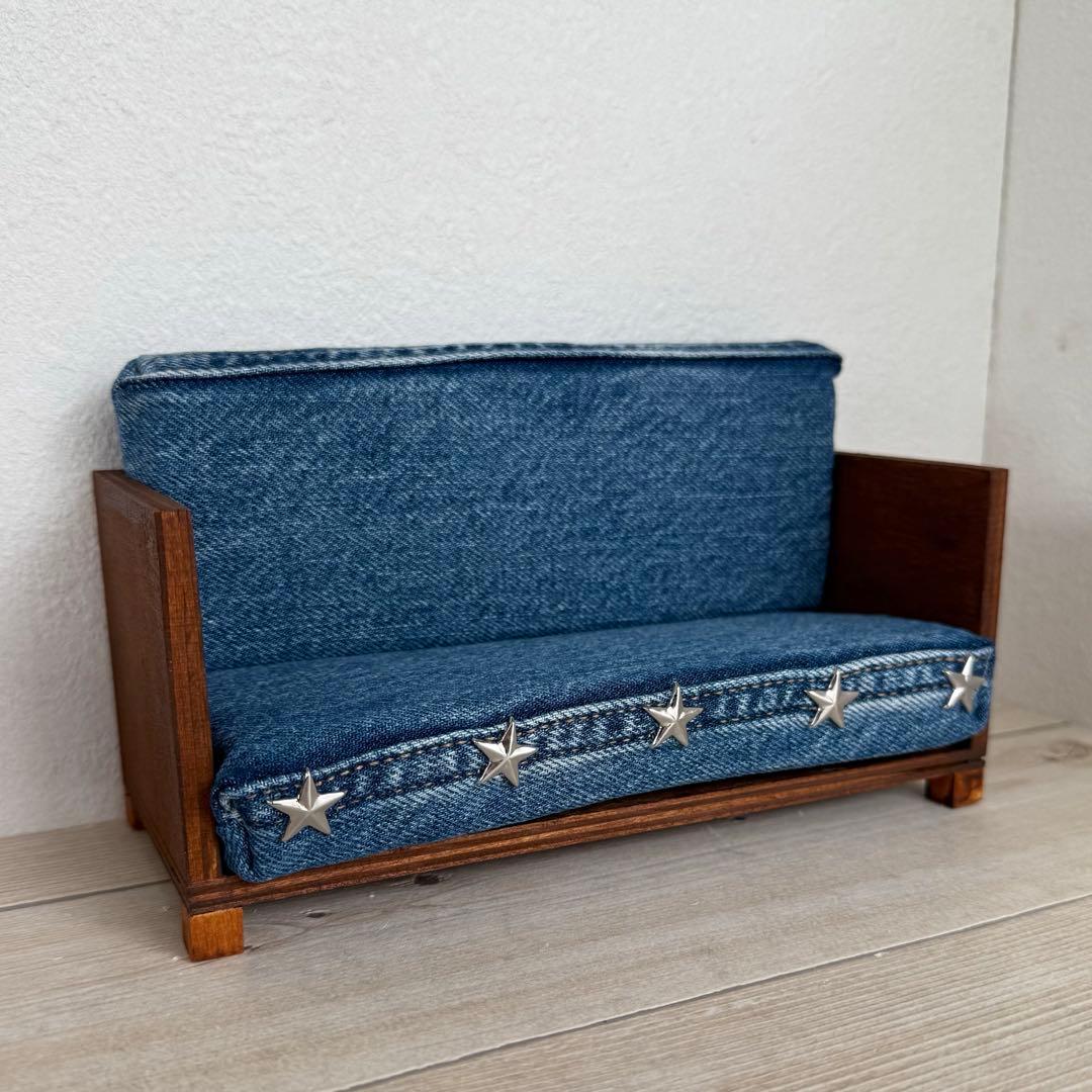 ミーロン♡ミニチュアソファー♡デニム ドールハウス