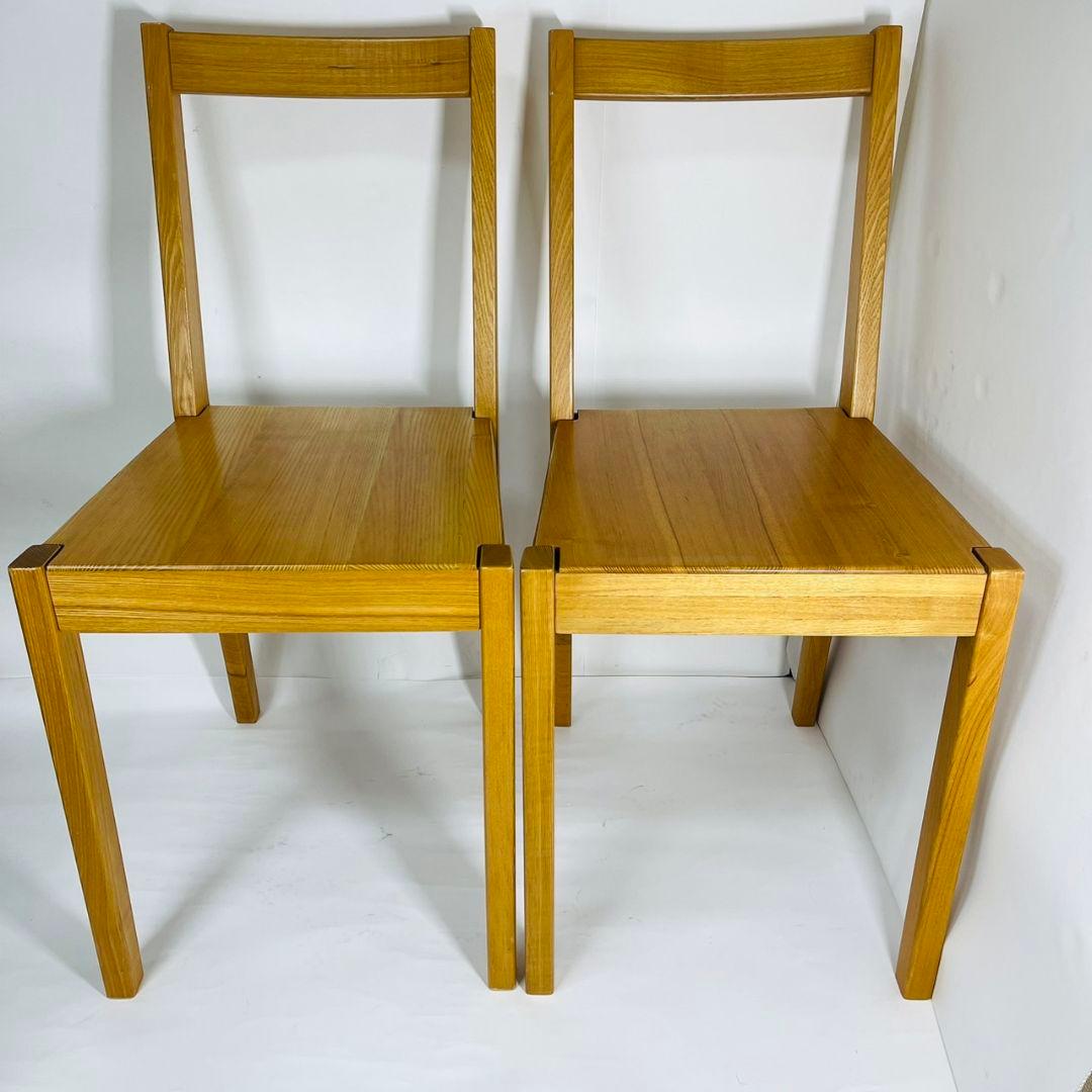 無印良品 ダイニングチェア 2脚セット 椅子 天然木 タモ材 廃番品　①