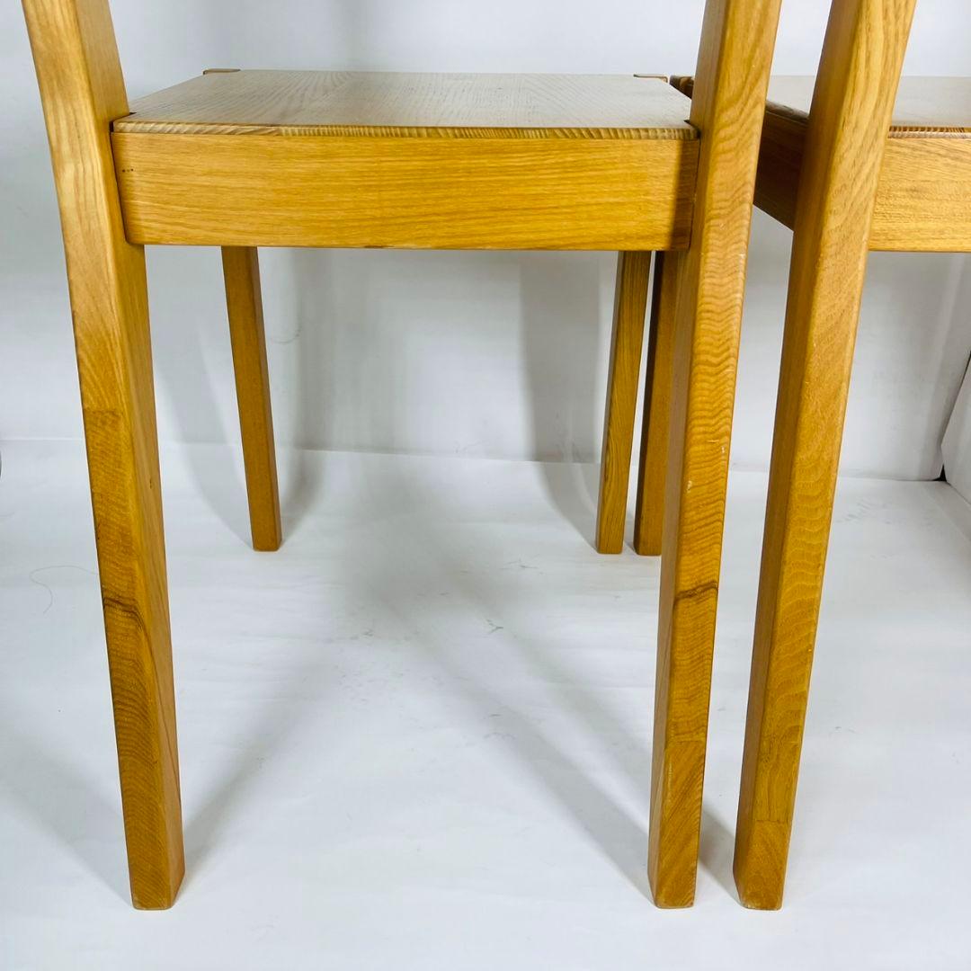 無印良品 ダイニングチェア 2脚セット 椅子 天然木 タモ材 廃番品　①