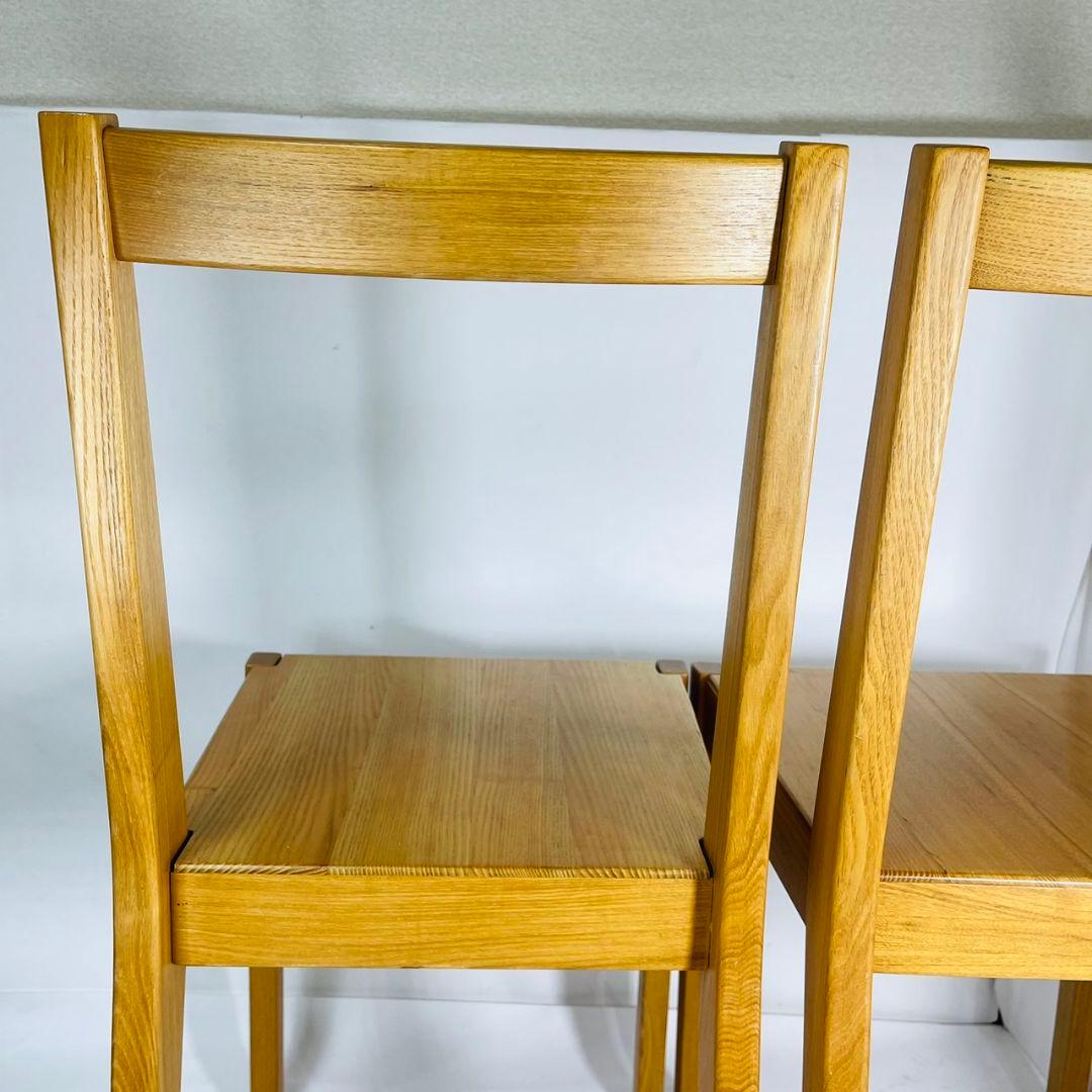 無印良品 ダイニングチェア 2脚セット 椅子 天然木 タモ材 廃番品　①