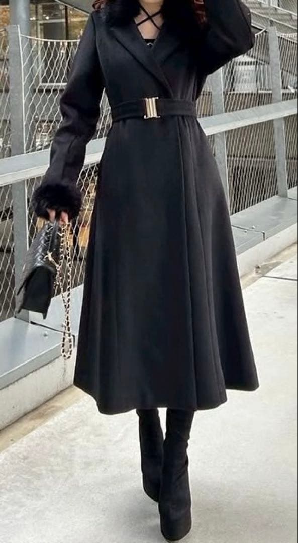 リップサービス　lip service ladyライクファーカラーロングコート