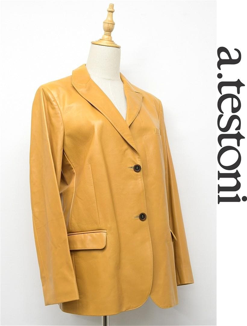 Q352/a.testoni テストーニ ラムレザージャケット ラムスキン 48