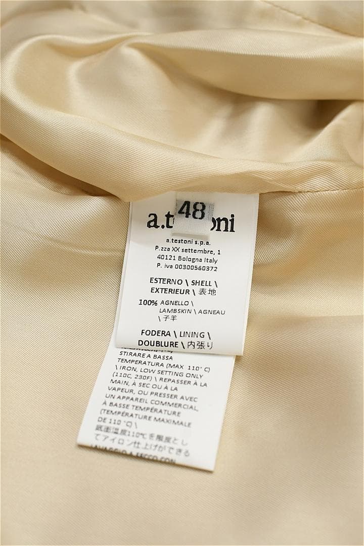 Q352/a.testoni テストーニ ラムレザージャケット ラムスキン 48