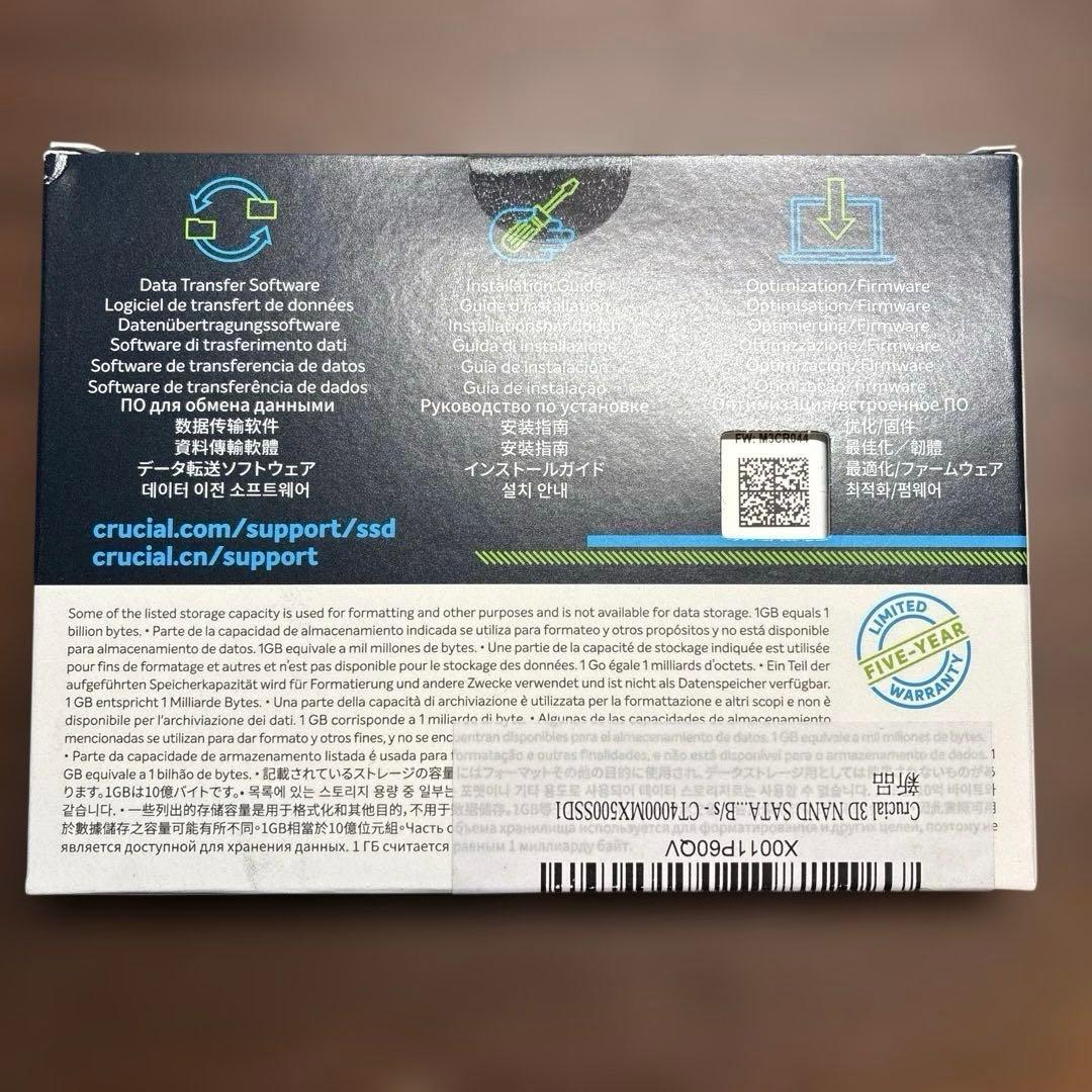 新品4TB SSD Crucial MX500 CT4000MX500SSD ①