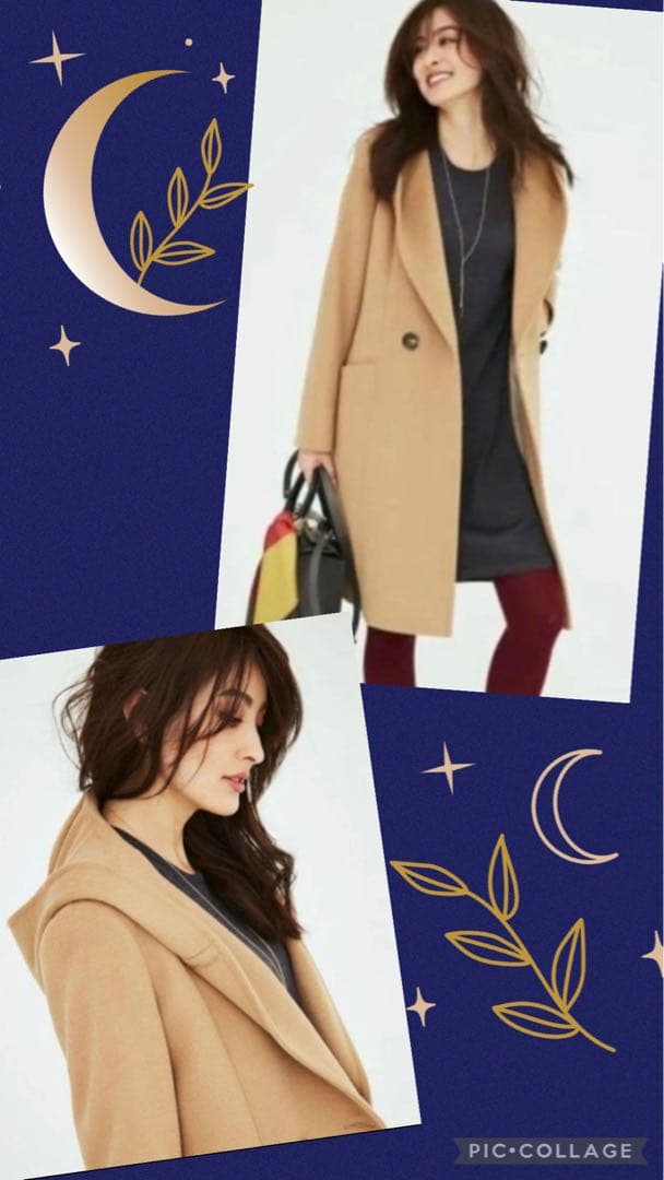 美品　23区　羊毛✖️アンゴラ　ビーバーフーデットコート　キャメル40 Lサイズ