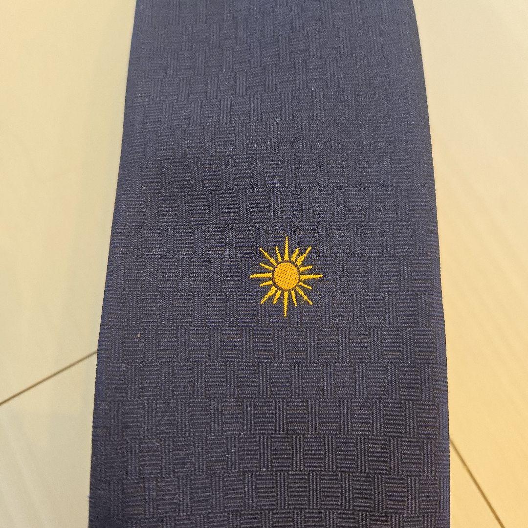 HERMES ネクタイ 紋章柄 ネイビー