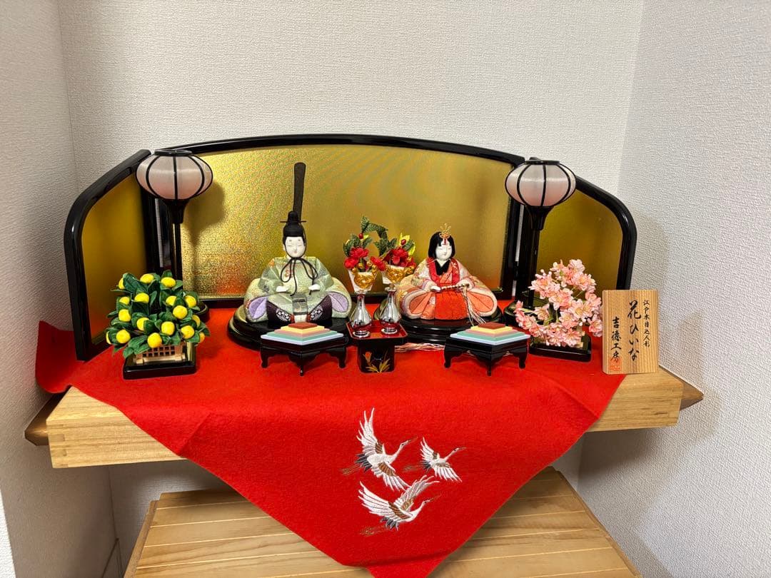 ひな祭り 雛人形セット 赤金装飾